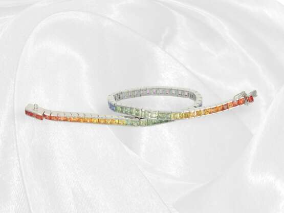 Modernes Multicolor-Saphir-Armband "Rainbow", insg… - photo 3