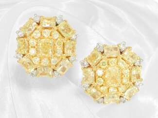 Ohrringe: luxuriöse Diamantohrringe Fancy Yellow,…