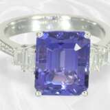 Ring: exquisiter Tansanit/Diamantring, Spitzenqual… - фото 4