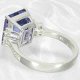Ring: exquisiter Tansanit/Diamantring, Spitzenqual… - фото 6