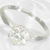 Platin-Solitär-Ring mit schönem Altschliff-Diamant… - фото 1