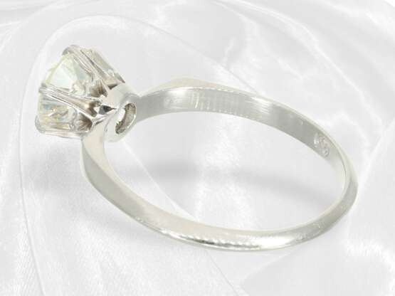Platin-Solitär-Ring mit schönem Altschliff-Diamant… - Foto 6