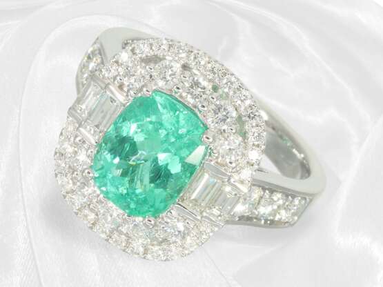 Ring: luxuriöser Brilliantring mit großem Paraiba-… - Foto 1