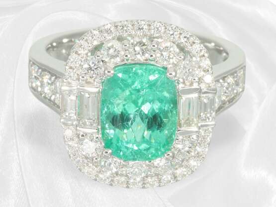 Ring: luxuriöser Brilliantring mit großem Paraiba-… - photo 5