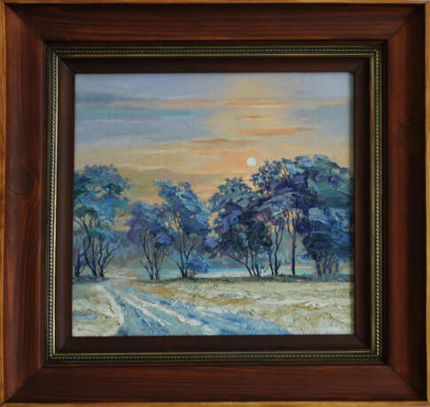 “Crystal morning.” Canvas Oil paint Expressionist Landscape painting 1999 - photo 2