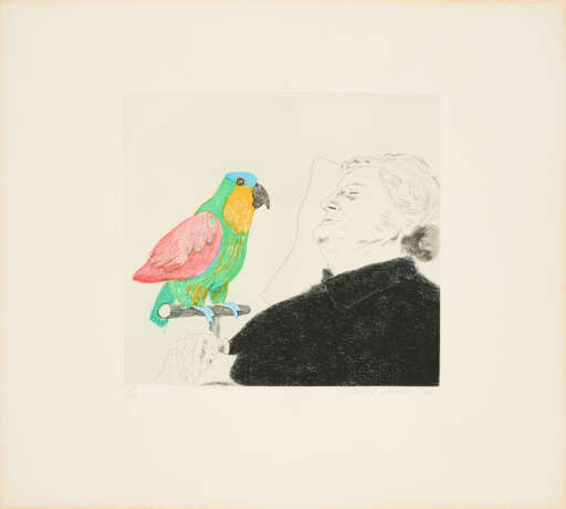 David Hockney. Félicité sleeping, with parrot: illustration for "A simple heart" of Gustave Flaubert - фото 1