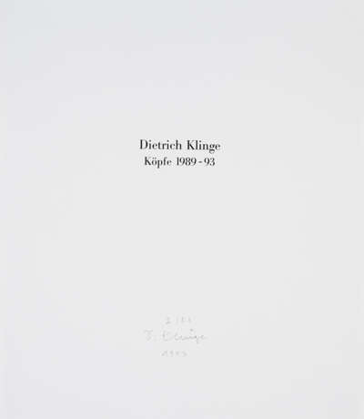 Dietrich Klinge. Köpfe 1989-93 - photo 6