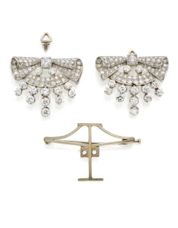 Diamond and white gold double brooch divisible int… - Foto 2