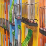 «Балконы специальная цена 50 * 50» Холст Акриловые краски Реализм Пейзаж 2019 г. - фото 4