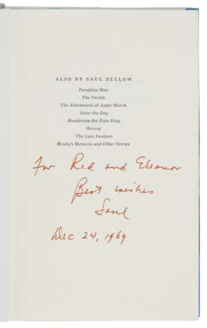 Bellow, Saul | Mr. Sammler's Planet, inscribed to Robert Penn Warren - photo 3