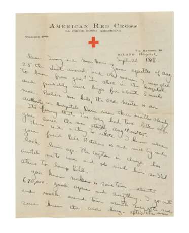 Hemingway, Ernest | Autograph letter signed to Marcelline and Madelaine Hemingway; when Ernest met Agnes - photo 2
