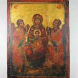 Thronende Gottesmutter mit zwei Engeln - Foto 1