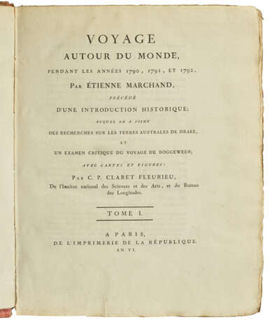 [MARCHAND, Etienne (1755-1793)] and FLEURIEU, Charles Pierre Claret de (1738-1810). - фото 2
