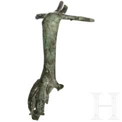 Figürlich verzierter Bronzegriff, römisch, 2. - 3. Jhdt.