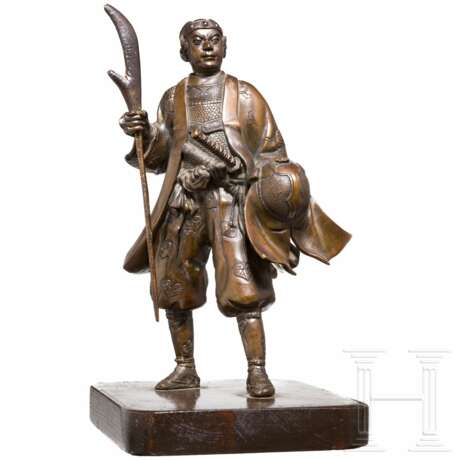 Bronzefigur eines Samurai, Japan, Meiji-Periode - Foto 1