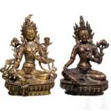 Zwei Figuren der Weißen Tara, Tibet/Nepal, 20. Jhdt. - Foto 1