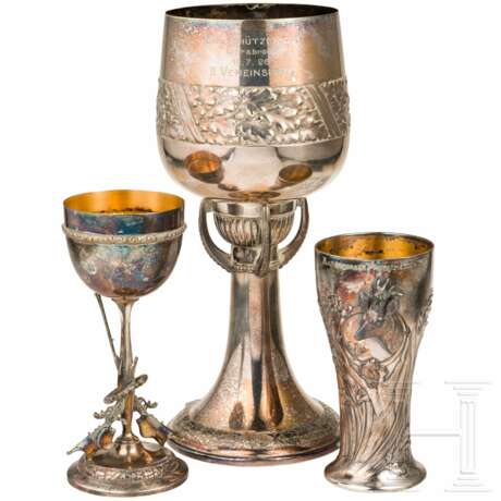 Drei Schützen-Pokale, Geislingen, WMF, um 1910 bzw. datiert 1924 bzw. 1926 - Foto 1