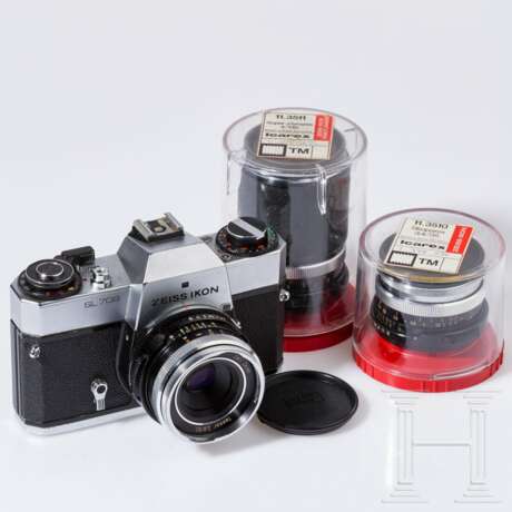 Zeiss Ikon SL 706 mit Carl Zeiss Tessar 50 mm, Skoparex 35 mm, Super-Dynarex 135 mm - Foto 1