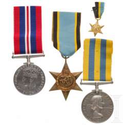 Vier Medaillen, Großbritannien, ca. 1939 - 1960