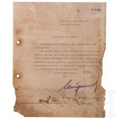 Kronprinz Wilhelm von Preußen (1882 - 1951) - signierter Brief an Dr. Hugo Eckener, 1936