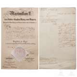 König Maximilian II. - Patent zum Oberlieutenant für Johann Freiherr von Hertling und weiteres Schreiben, 1862/1857 - photo 1