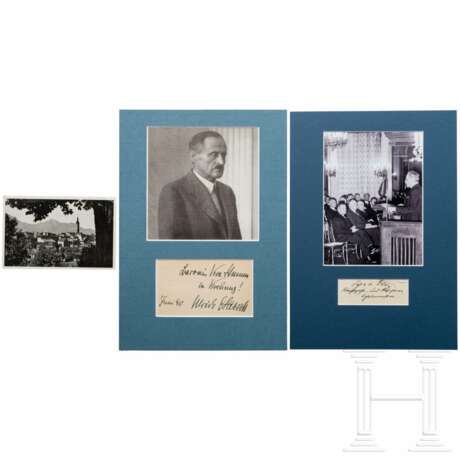 Paul Freiherr von Eltz-Rübenach und von Ulrich von Hassel - zwei Autographen und ein Postkarte - photo 1