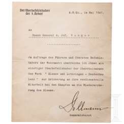 Generaloberst Friedrich Dollmann - eigenhändige Unterschrift