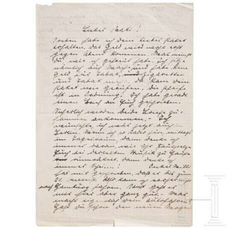 Hans-Joachim Marseille - eigenhändiger Brief an seinen Vater, wohl aus seiner RAD-Dienstzeit in Osterholz, 1938 - фото 1