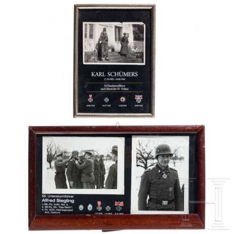 Drei Fotos der Ritterkreuzträger Standartenführer Karl Schümers und Untersturmführer Alfred Siegling - photo 1