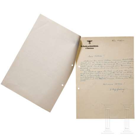 Hugo Jury (1887 - 1945) - eigenhändiger Weihnachtsbrief des Gauleiters Niederdonau an Hitler, 1942 - фото 1