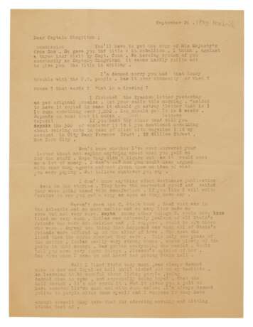 Hemingway, Ernest | Typed letter signed to Arnold Gingrich, a lengthy criticism of Gertrude Stein - photo 2