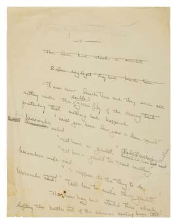 Hemingway, Ernest | The autograph manuscript of "The Short Happy Life of Francis Macomber." [Key West, finished April 1936] - Foto 2
