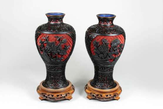 Paar Lacquer Vasen - Foto 1