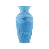 A CARVED PALE-BLUE GLASS 'FIGURAL' VASE - photo 3
