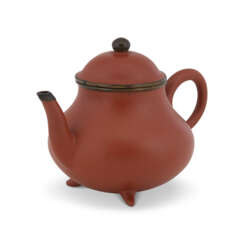 A YIXING TRIPOD TEAPOT AND COVER