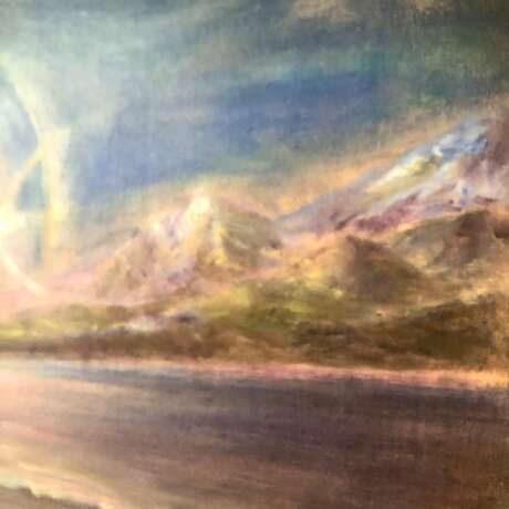 "Гало" Холст на подрамнике Масляная живопись Импрессионизм Морской пейзаж Киргизия 2023 г. - фото 3