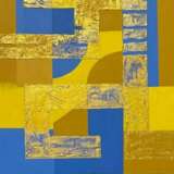 Золотая геометрия 4/1. Toile sur le sous-châssis Acrylique Art abstrait Геометрический орнамент Ouzbékistan 2023 - photo 1