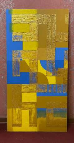 Золотая геометрия 4/1. Leinwand auf dem Hilfsrahmen Acryl Abstrakte Kunst Геометрический орнамент Usbekistan 2023 - Foto 6