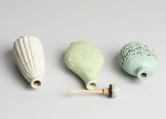 Lot: 4 Keramik Snuff Bottles - Foto 9