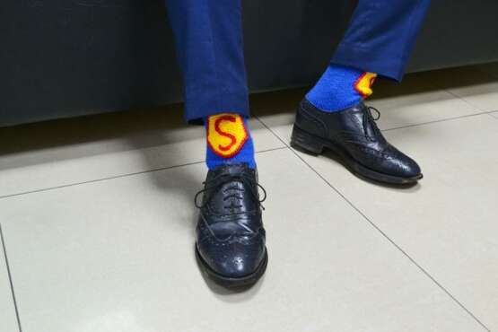 «chaussettes pour Superman» Textiles Tricoté à la main 398 2019 - photo 4