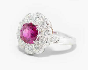 Burmarubin-Diamant-Ring