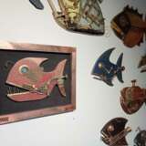 Red Fish Oak Frame Andrey Mantula Metal Assemblage Steampunk collage Serbia modern 2023 - photo 2