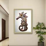 Seahorse Pedalless Andrey Mantula acril Wooden sculpture Стимпанк animal figure Сербия modern 2023 г. - фото 3