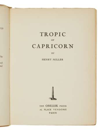 Miller, Henry | Tropic of Cancer and Tropic of Capricorn, inscribed to Raymond Queneau - photo 6