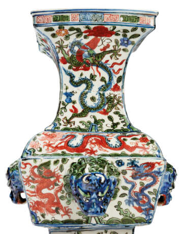 VASE EN PORCELAINE WUCAI &#192; D&#201;COR DE DRAGONS, GU - Foto 4