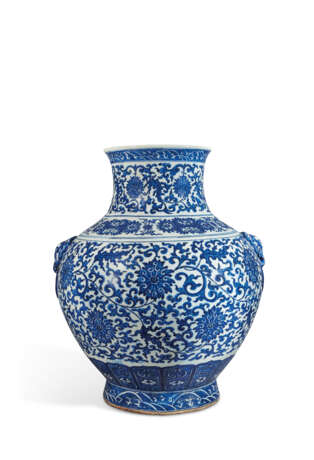 GRAND VASE EN PORCELAINE BLEU BLANC, HU - Foto 1