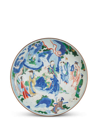 GRAND PLAT EN PORCELAINE WUCAI &#192; D&#201;COR D`IMMORTELS - фото 1