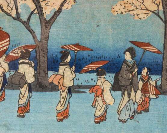 Hiroshige: Ausflug einiger Frauen, im F - фото 2