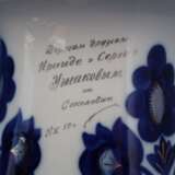 “Vases pair of Blue flowers (dedicatory 35 cm) LFZ” - photo 3