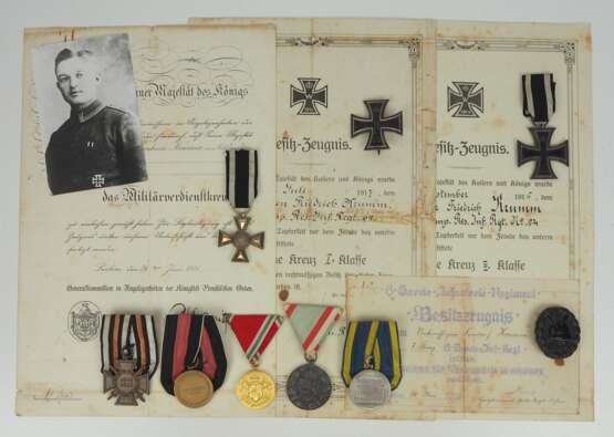 Preussen: Nachlass eines Unteroffiziers im 6. Garde-Infanterie-Regiment mit Militär-Verdienstkreuz. - Foto 1